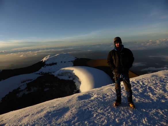 On the summit of Cotopaxi.