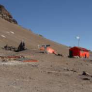 The medical tent and ranger hut at Nido de Condores.