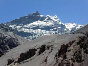 Aconcagua from the trail between Horcones and Confluencia. 